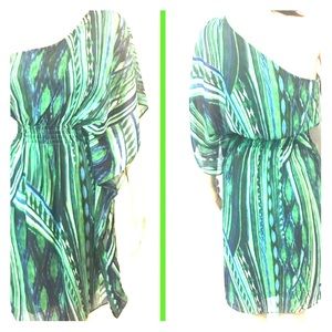 London Times Green One Shoulder Dress